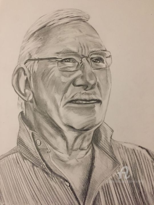 Dessin intitulée "Incredible father" par Alain Erpelding, Œuvre d'art originale, Graphite