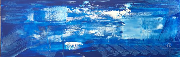 Malerei mit dem Titel "Through the blue" von Alain Erpelding, Original-Kunstwerk, Acryl