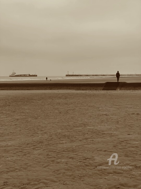 摄影 标题为“La plage de Nieuwpo…” 由Alain Erpelding, 原创艺术品, 数码摄影