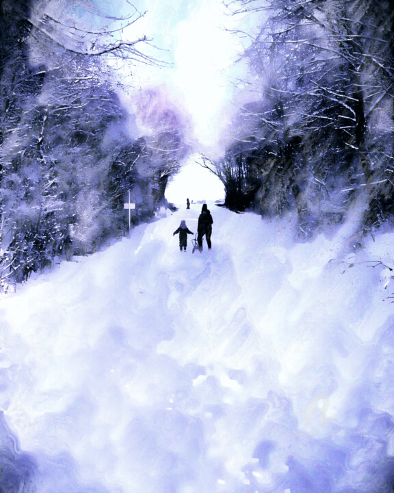 Digital Arts titled "Une journée de neige" by Alain Erpelding, Original Artwork, Digital Photography