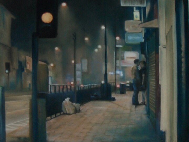 Peinture intitulée "La nuit.jpg" par Alain Fortier, Œuvre d'art originale, Pastel