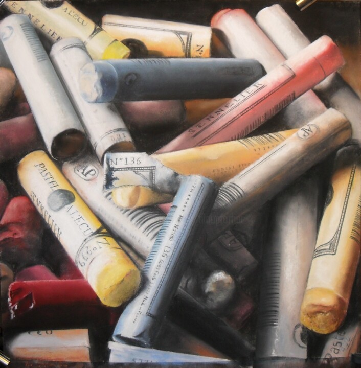 Malerei mit dem Titel "Pastels 2" von Alain Fortier, Original-Kunstwerk, Pastell