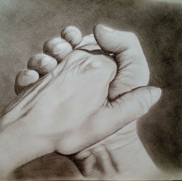 Dessin intitulée "mains.jpg" par Têtenbois, Œuvre d'art originale, Graphite