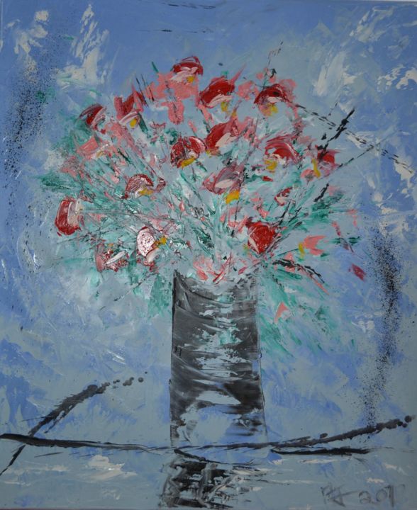 Peinture intitulée "bouquet" par Alain Jaccottey, Œuvre d'art originale, Autre