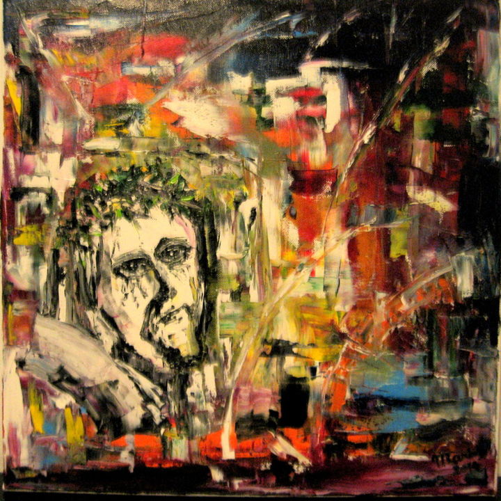 Painting titled "Une divine appariti…" by Marius, Original Artwork, Oil