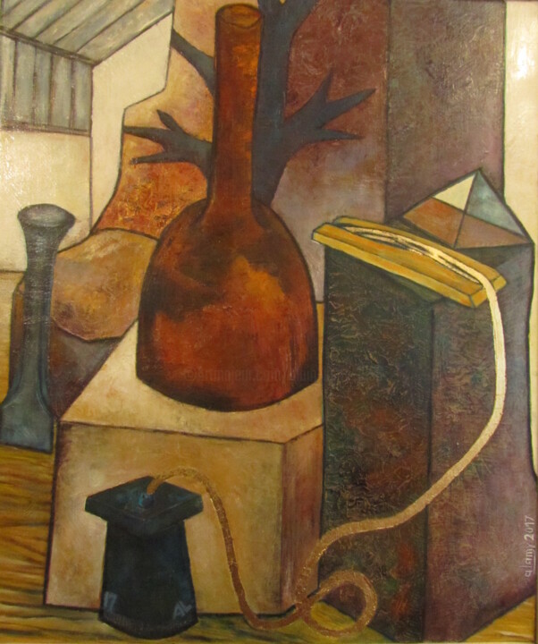 Malerei mit dem Titel "Les casse-cailloux 1" von Alain Lamy, Original-Kunstwerk, Öl