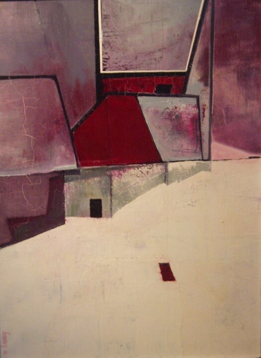 Painting titled "Nuit d'hiver" by Alain Lamy, Original Artwork, Oil