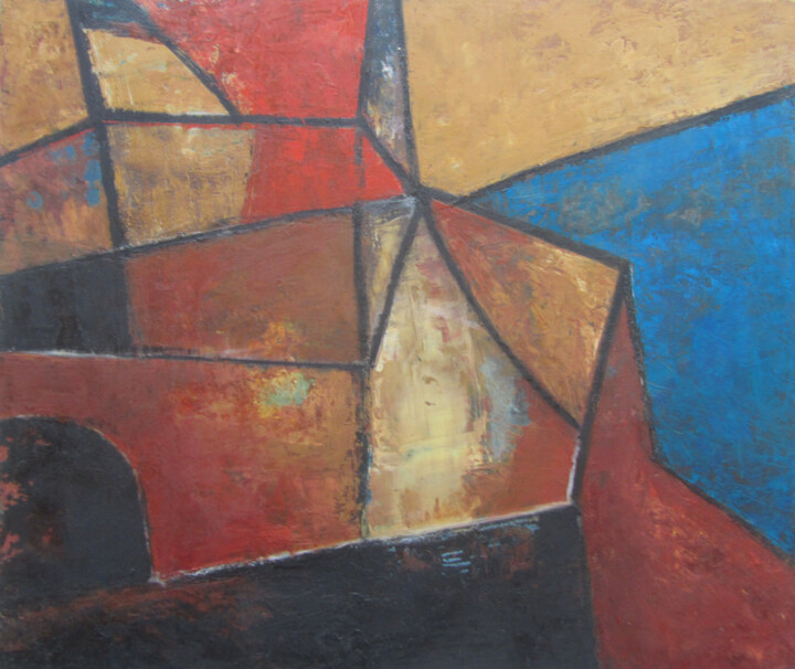 Painting titled "Collioure 2" by Alain Lamy, Original Artwork, Oil Mounted on artwork_cat.