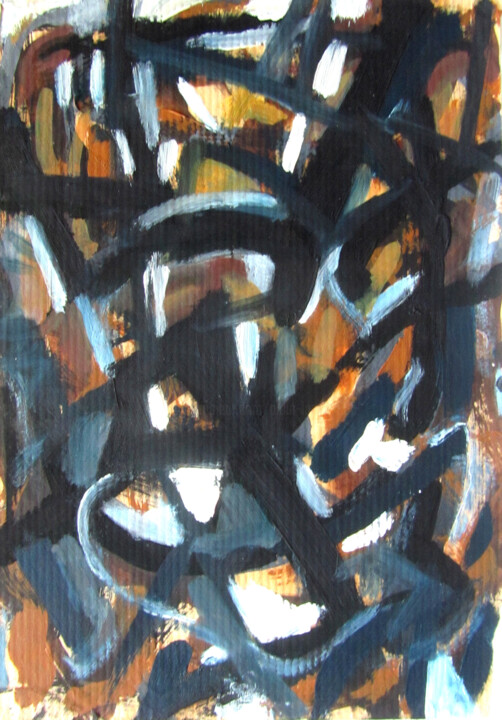 Malerei mit dem Titel "Fouillis N°6" von Alain Lamy, Original-Kunstwerk, Gouache