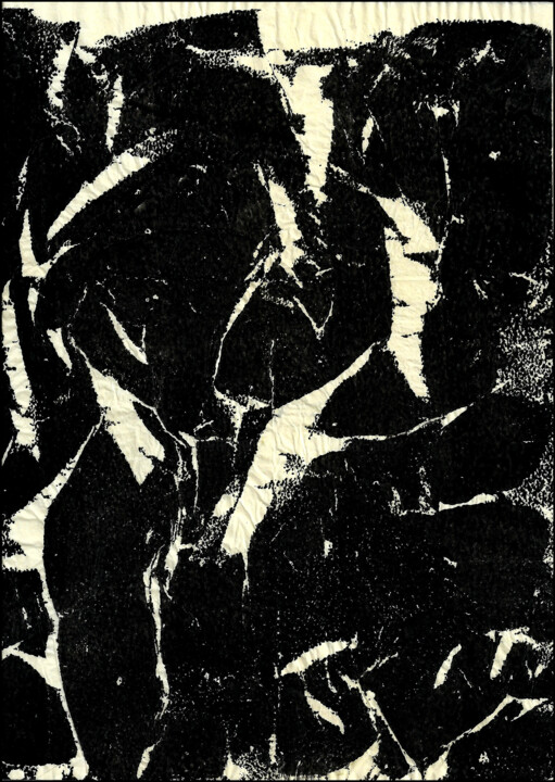 Druckgrafik mit dem Titel "MONOTYPE NOIR 49" von Alain Lamy, Original-Kunstwerk