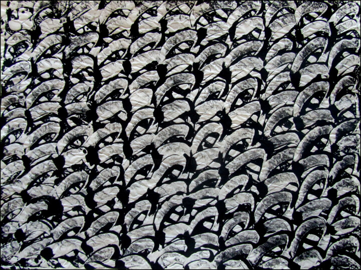 Estampas & grabados titulada "MONOTYPE NOIR PAPIE…" por Alain Lamy, Obra de arte original, Monotipia