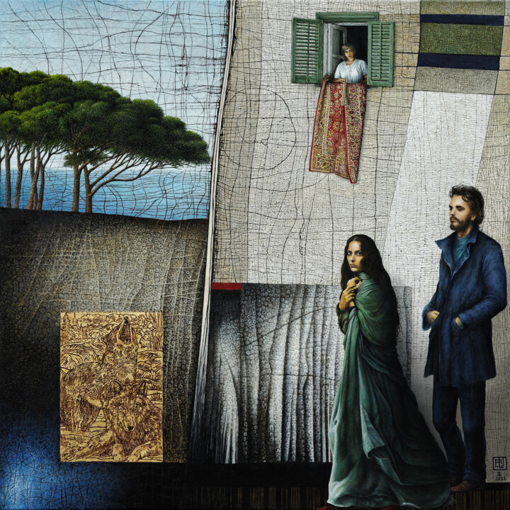 Pittura intitolato "Apparition" da Alain Le Junter, Opera d'arte originale, pigmenti Montato su Telaio per barella in legno