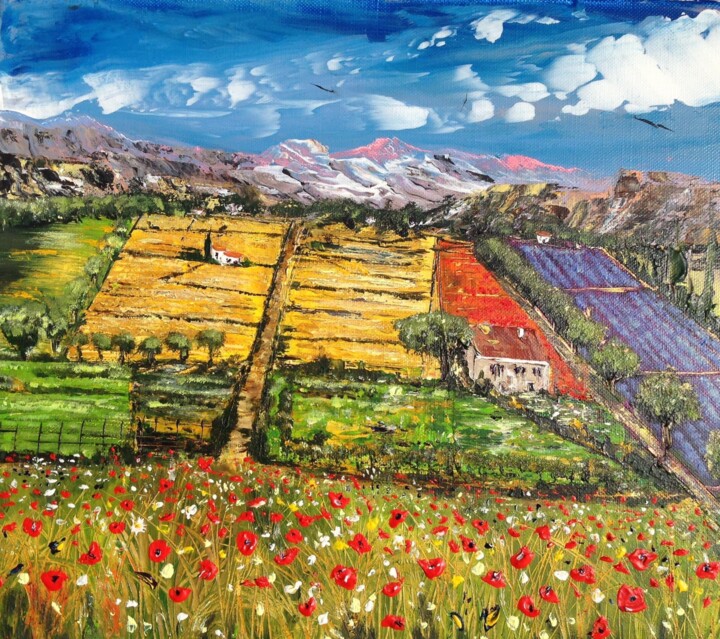 Peinture intitulée "Provence" par Alain Lélé, Œuvre d'art originale, Acrylique