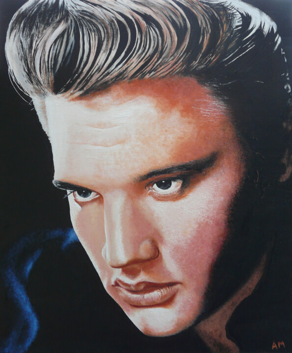 Peinture intitulée "Elvis" par Alain Maillot, Œuvre d'art originale, Huile