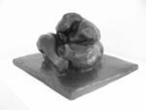 Skulptur mit dem Titel "Homme accroupi  2/8" von Alain-Marcel Linse, Original-Kunstwerk