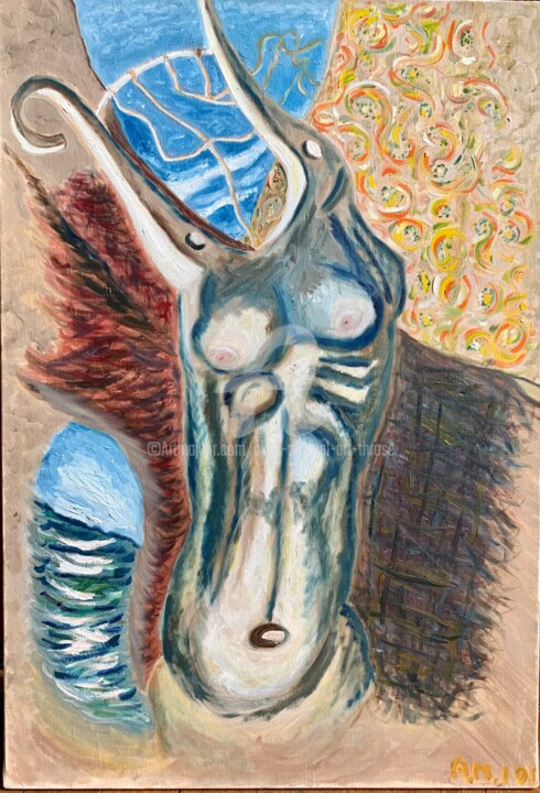 Peinture intitulée "La Lyre" par Alain Mouyal (Art-Throse), Œuvre d'art originale, Huile