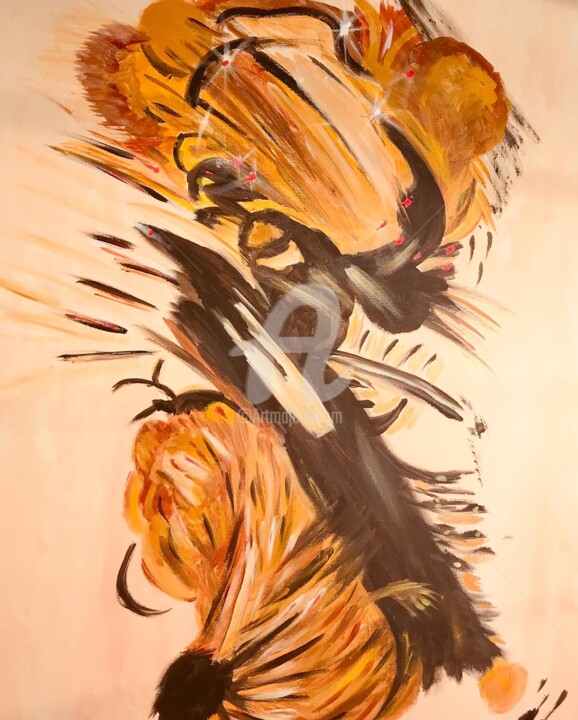 Peinture intitulée "La déchirure beige" par Alain Mouyal (Art-Throse), Œuvre d'art originale, Huile