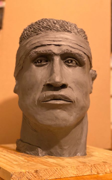 Sculpture titled "Gentleman" by Alain Oddo, Original Artwork, Clay