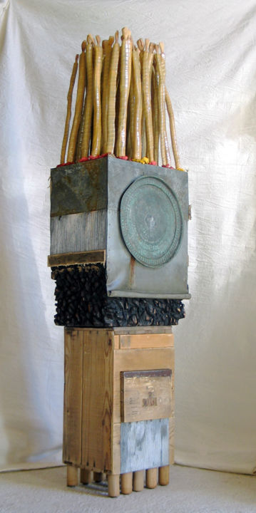 Sculpture titled ""Corrida"" by Alain Platet, Original Artwork, Wood