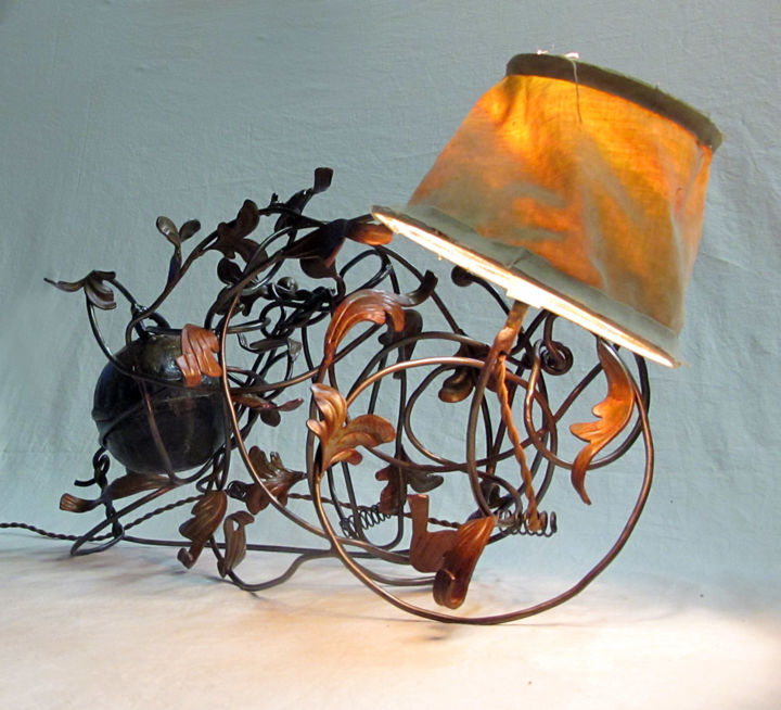 Design intitulée "Lampe "Citrouille"" par Alain Platet, Œuvre d'art originale, Luminaire