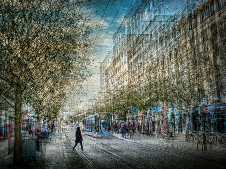 Photographie intitulée "Avenue Foch, Dijon" par Alain Rappeneau, Œuvre d'art originale, Photographie numérique