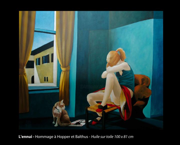 Peinture intitulée "L'ennui" par Alain Rolland, Œuvre d'art originale