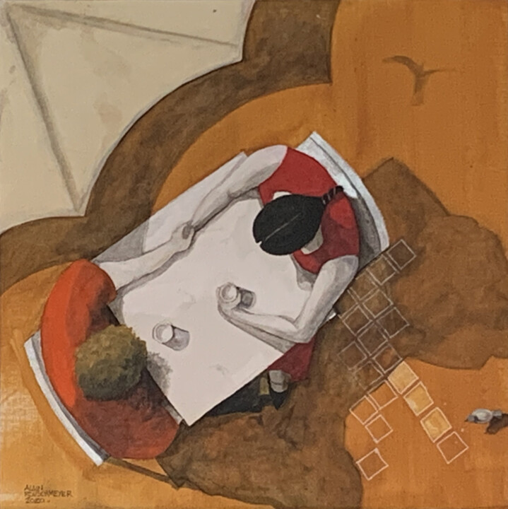 Pittura intitolato "LA TABLE : toile du…" da Alain Rouschmeyer, Opera d'arte originale, Acrilico