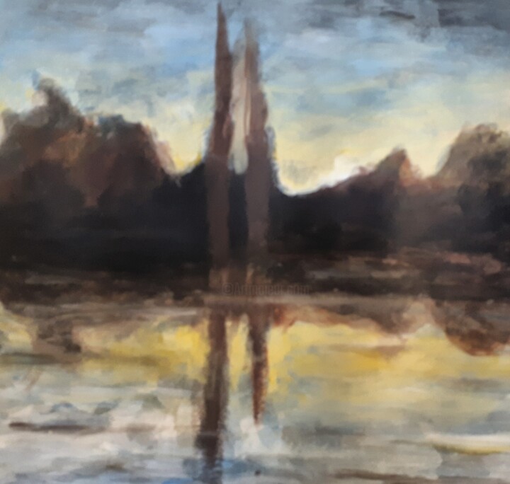 Painting titled ""Bord de Seine"" by Alain Tardieu, Original Artwork, Acrylic