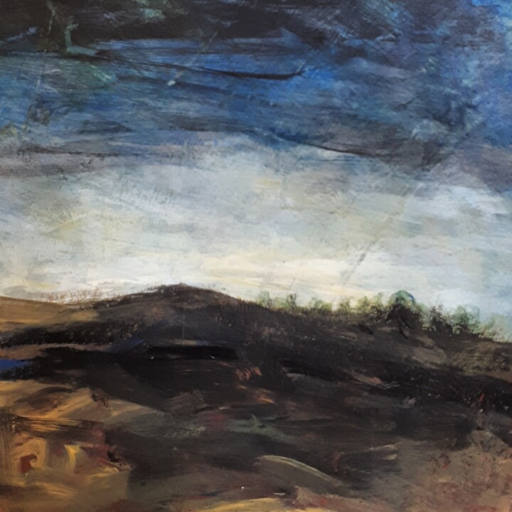 Pintura intitulada ""Noir Horizon"" por Alain Tardieu, Obras de arte originais, Acrílico