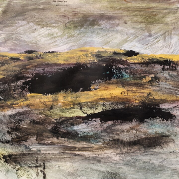 Peinture intitulée ""Horizon pale"" par Alain Tardieu, Œuvre d'art originale, Acrylique