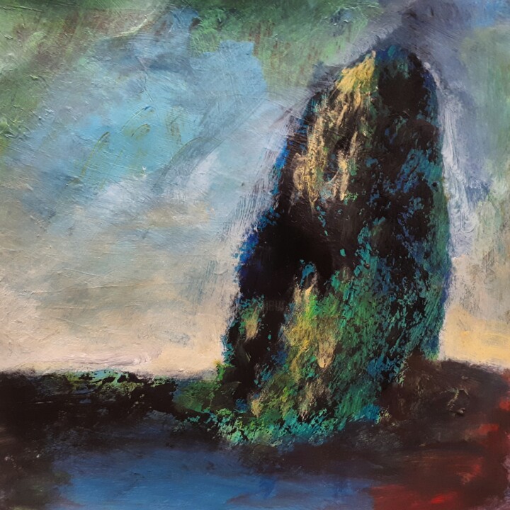 Peinture intitulée ""comme un roc"" par Alain Tardieu, Œuvre d'art originale, Acrylique Monté sur Châssis en bois