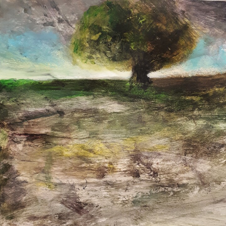 Картина под названием ""Pluie de sable"" - Alain Tardieu, Подлинное произведение искусства, Акрил Установлен на Деревянная р…