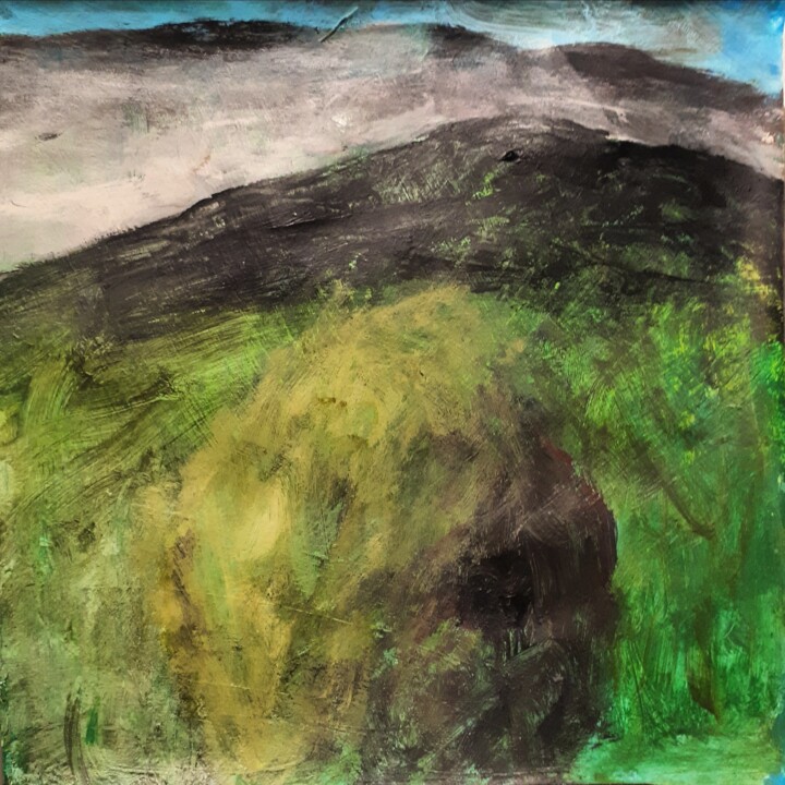 Картина под названием ""Les monts gris"" - Alain Tardieu, Подлинное произведение искусства, Акрил Установлен на Деревянная р…