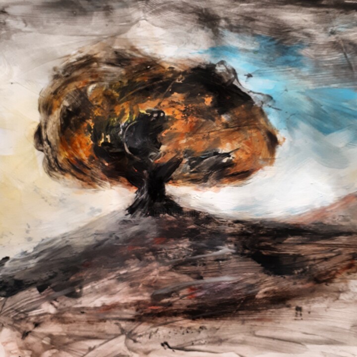 Картина под названием ""Mineral plant 2"" - Alain Tardieu, Подлинное произведение искусства, Акрил Установлен на Деревянная…