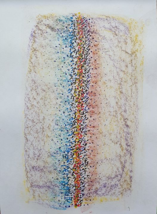 Peinture intitulée "Diffraction 1" par Alain V, Œuvre d'art originale, Fusain