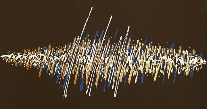 Картина под названием "Phonogramme 2" - Alain V, Подлинное произведение искусства, Гелевая ручка