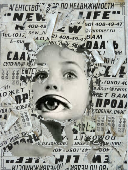 Digital Arts titled "Le regard n02" by Alain Vistosi, Original Artwork, Collages