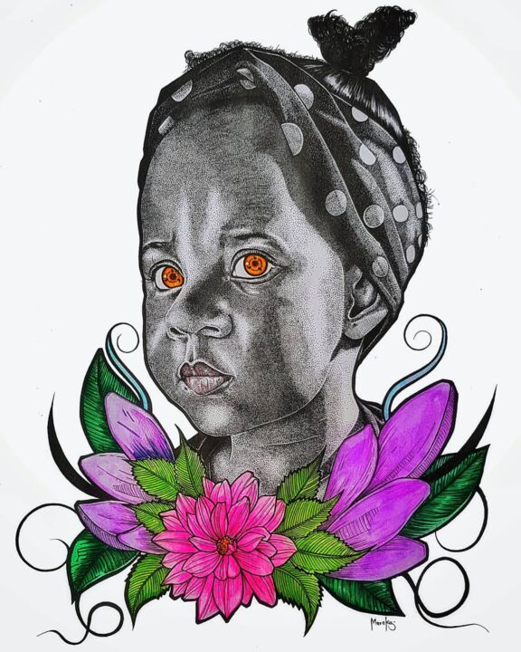 "Bella" başlıklı Resim Alain Wankwini tarafından, Orijinal sanat, Suluboya