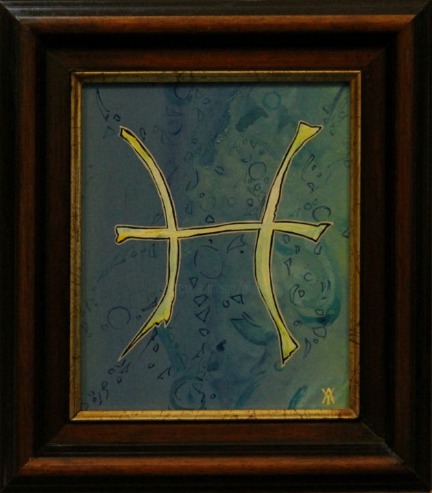 Schilderij getiteld "poissons.jpg" door Alain Yerly, Origineel Kunstwerk, Acryl