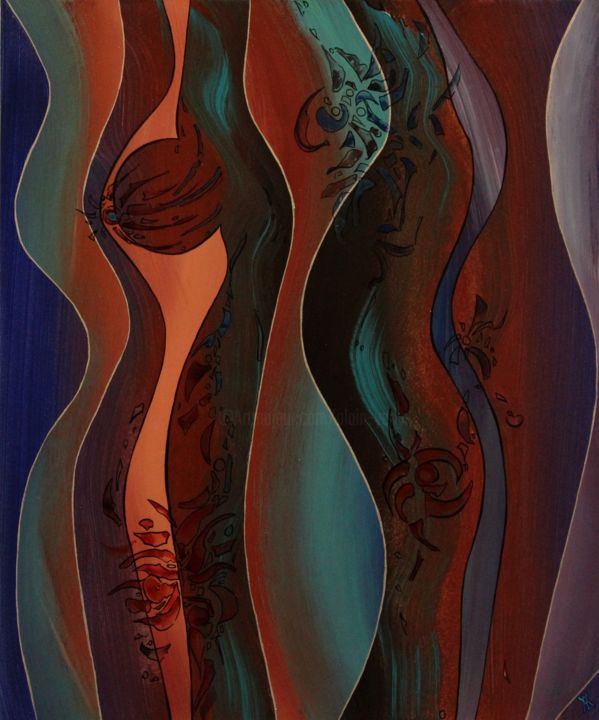 Peinture intitulée "femina1.jpg" par Alain Yerly, Œuvre d'art originale, Acrylique