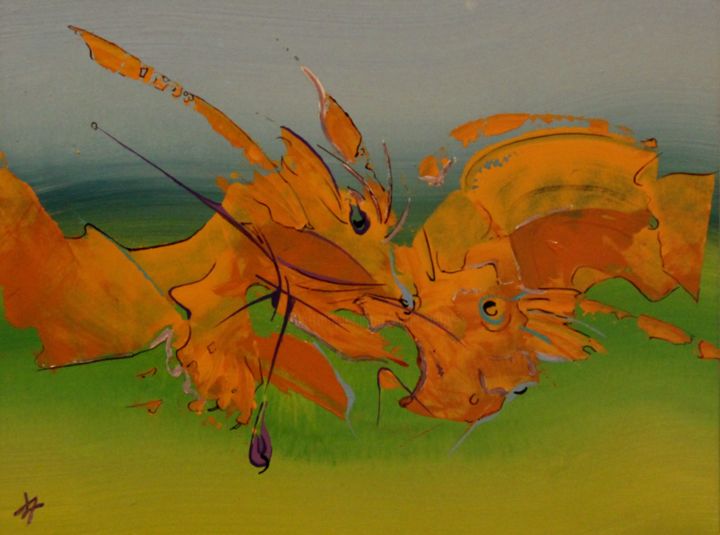 Peinture intitulée "catfisch.jpg" par Alain Yerly, Œuvre d'art originale, Acrylique