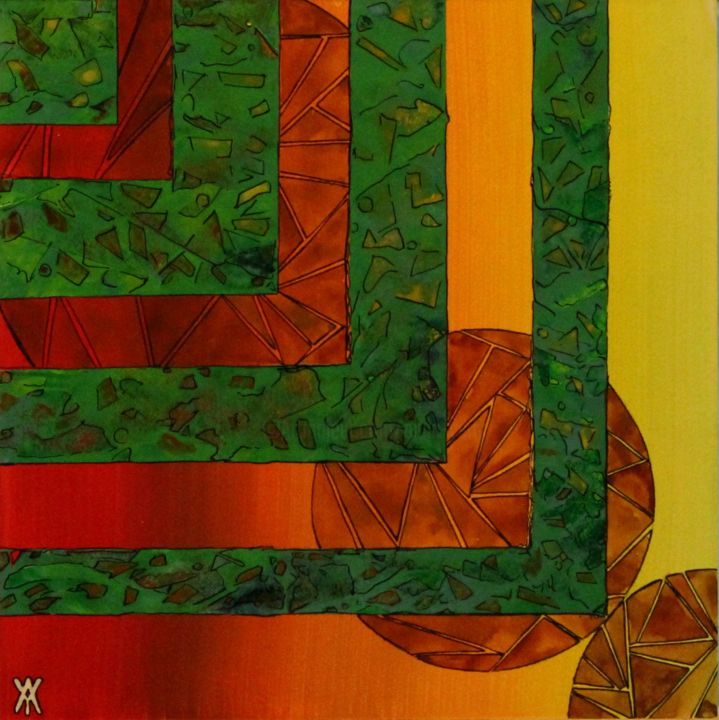 Peinture intitulée "digression-abstract…" par Alain Yerly, Œuvre d'art originale, Acrylique