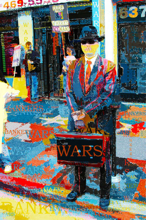 Arts numériques intitulée "Bankers Wars" par Alain Bali, Œuvre d'art originale, Peinture numérique