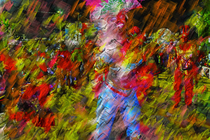 Digital Arts titled "Voodoo Dancer" by Alain Bali, Original Artwork, 2D Digital Work