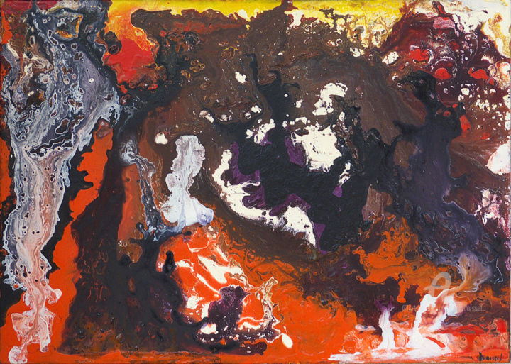 Malerei mit dem Titel "Les Cascades" von Alain Boissel, Original-Kunstwerk, Acryl