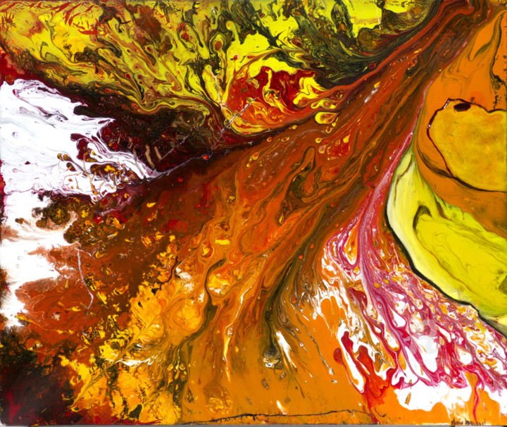 Peinture intitulée "La rivière rouge.jpg" par Alain Boissel, Œuvre d'art originale, Acrylique