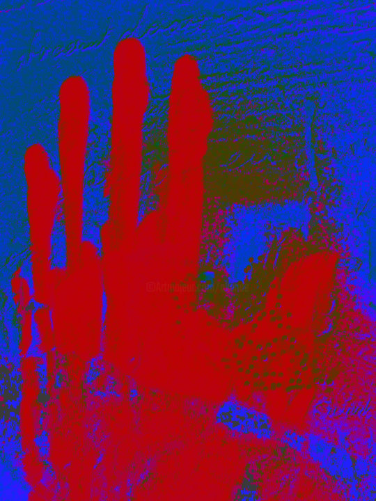 Arte digitale intitolato "crying-hand.jpg" da Alainde, Opera d'arte originale, Altro
