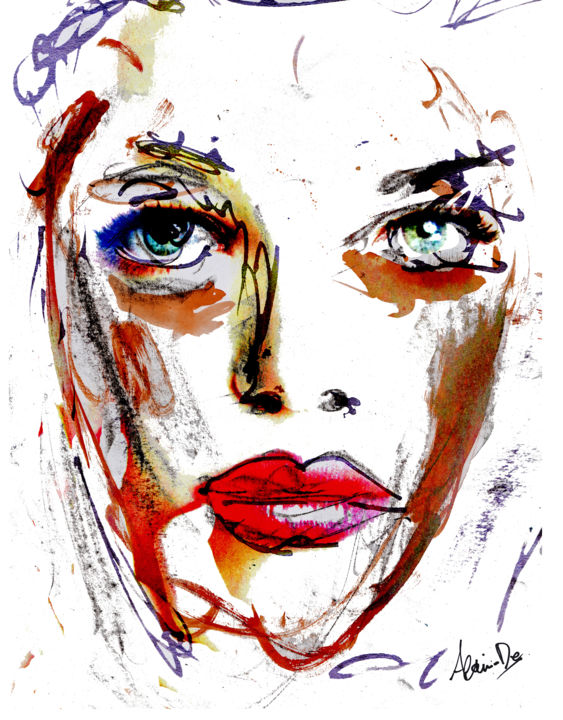 Digital Arts titled "lady-angelina.jpg" by Alainde, Original Artwork