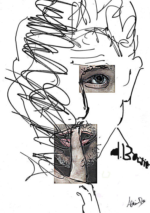 Digitale Kunst getiteld "david Bowie6" door Alainde, Origineel Kunstwerk, Anders