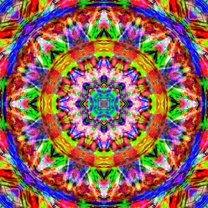 Digitale Kunst mit dem Titel "Mandala 295xsama -…" von Alain Du Mortier, Original-Kunstwerk, Digitale Malerei